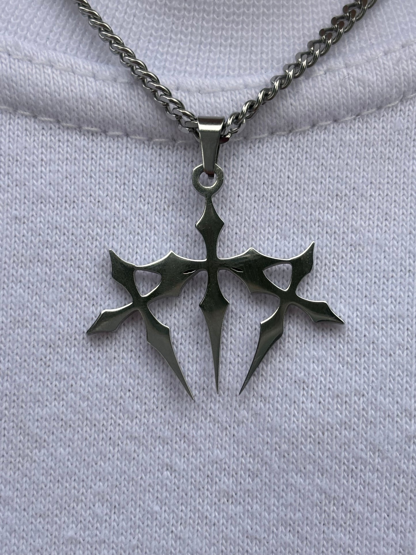 Silver Trinity Cross Chain